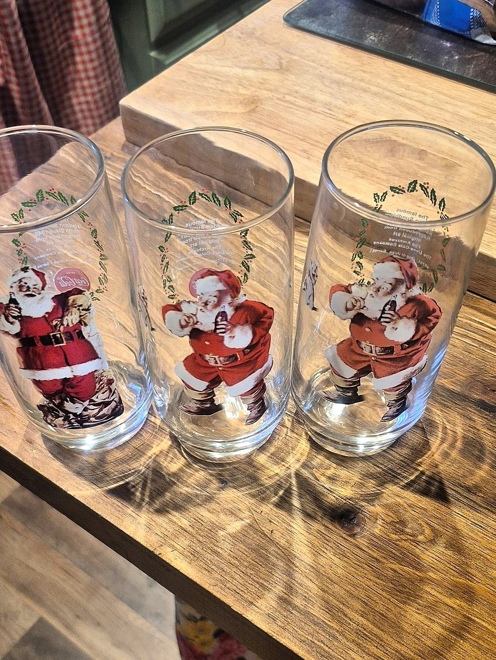 Coca-Cola Haddon Sundblom Santa Claus Series II Glass Tumbler Collector Glasses